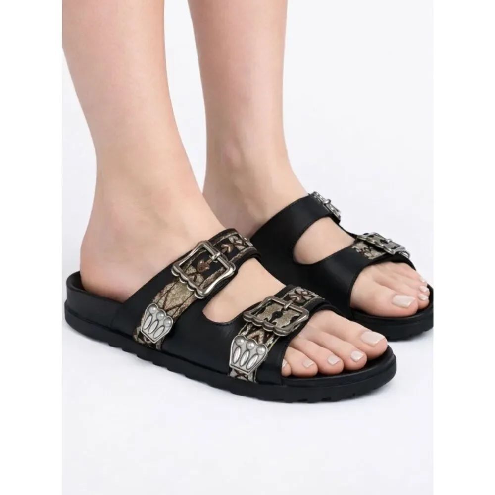 ASH Ulysse Black Leather Upper Sandal IT40